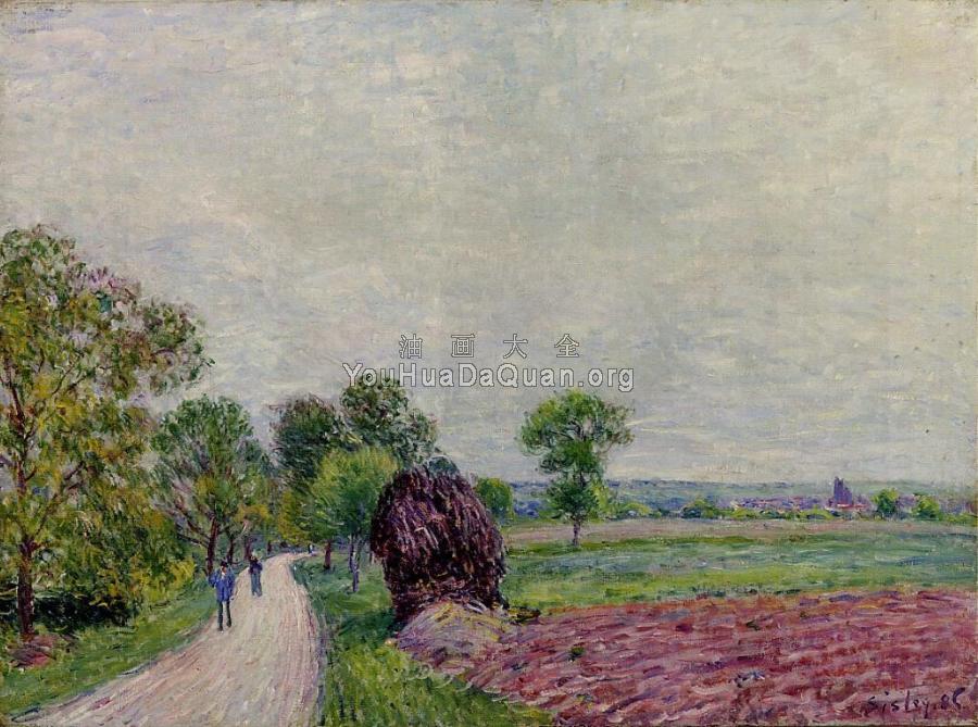 Countryside near Moret - 阿尔弗莱德·西斯莱